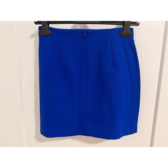 Zara Basic Collection Blue Mini‎ Skirt Women's XS Knot Front Fitted - Picture 4 of 6